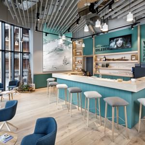 modern coffee place in Bründl Sports Spieljochbahn Talstation <br/>