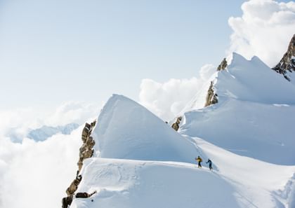 Two athletes on a skitour